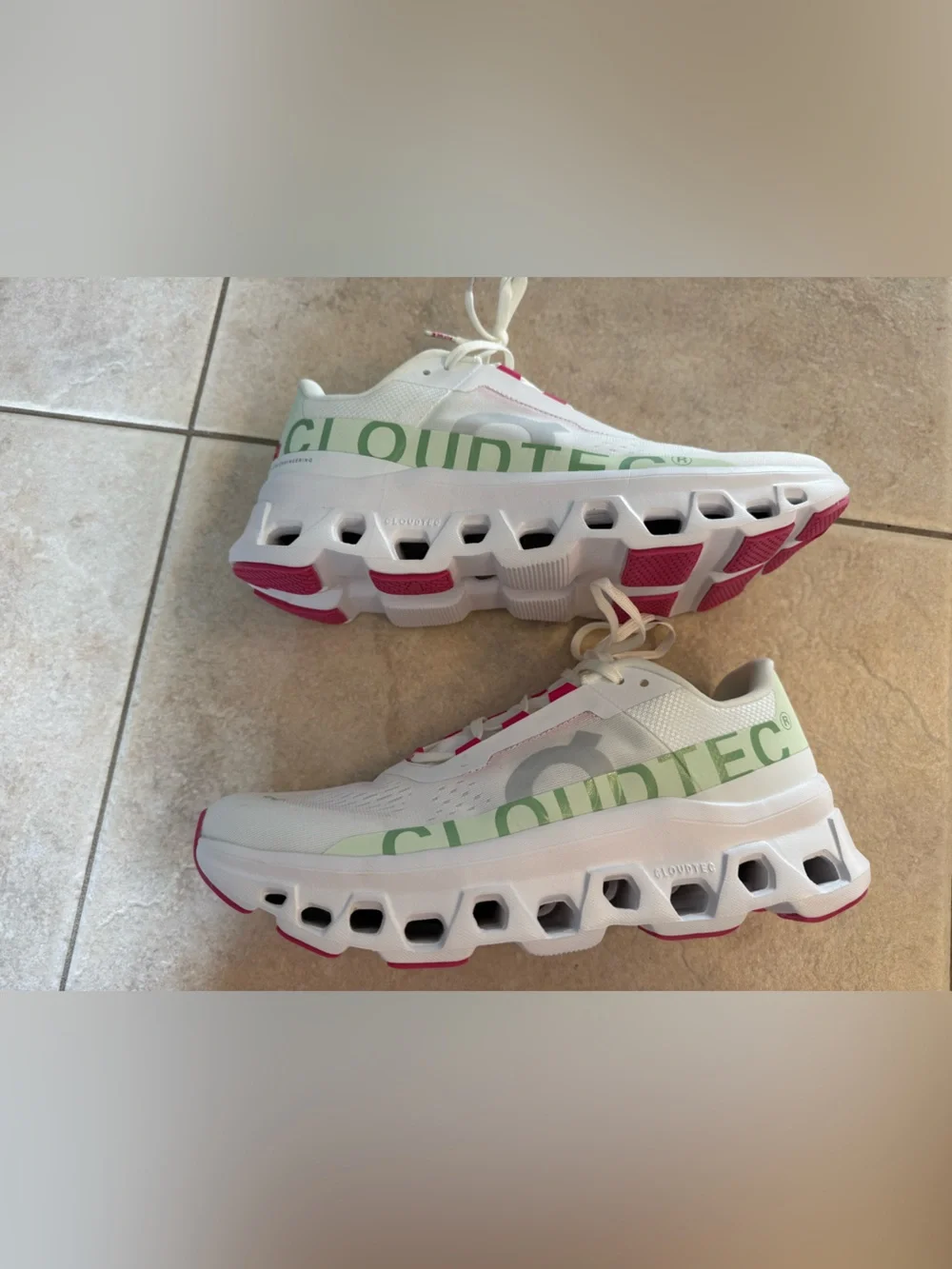 On Cloudmonster WHITE LIMA Women's Running Shoes 10.5 NEW - Picture 10 of 13
